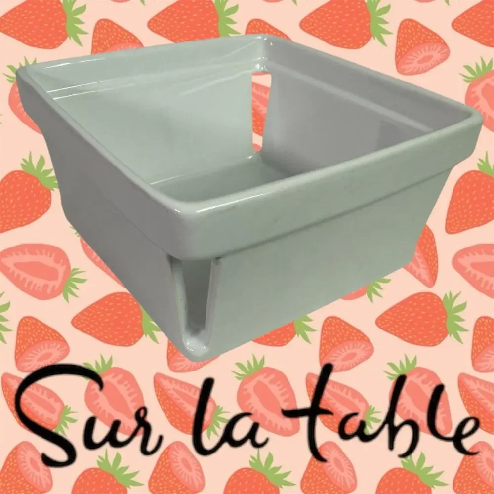 Sur la Table White Ceramic Decorative Berry Basket Bowl 5.5